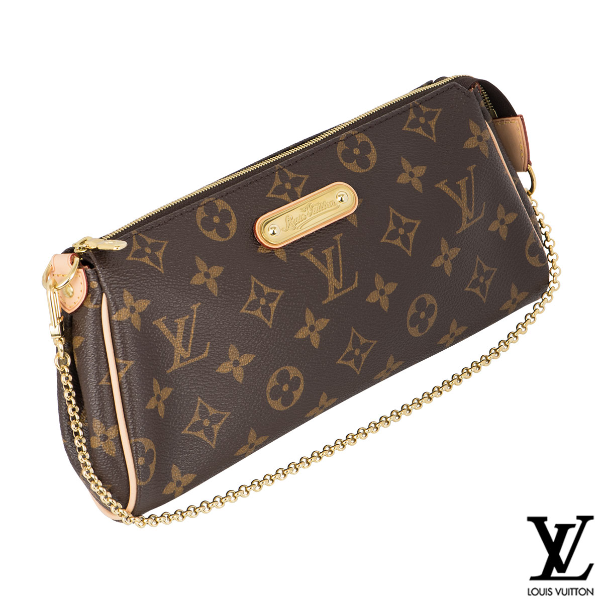 Eva leather clutch bag Louis Vuitton Camel in Leather - 34285117